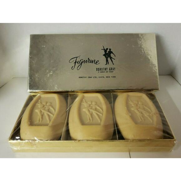 Vintage Dorothy Gray "Figurine" 3 Bar Soap Set in Original Box Rare U34 - Picture 1 of 5